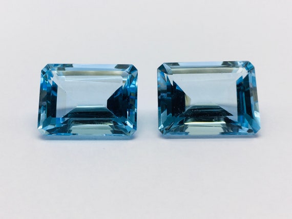 Piedra talla topacio azul/ tamaño 15x20mm/ forma octágono/ pieza 1