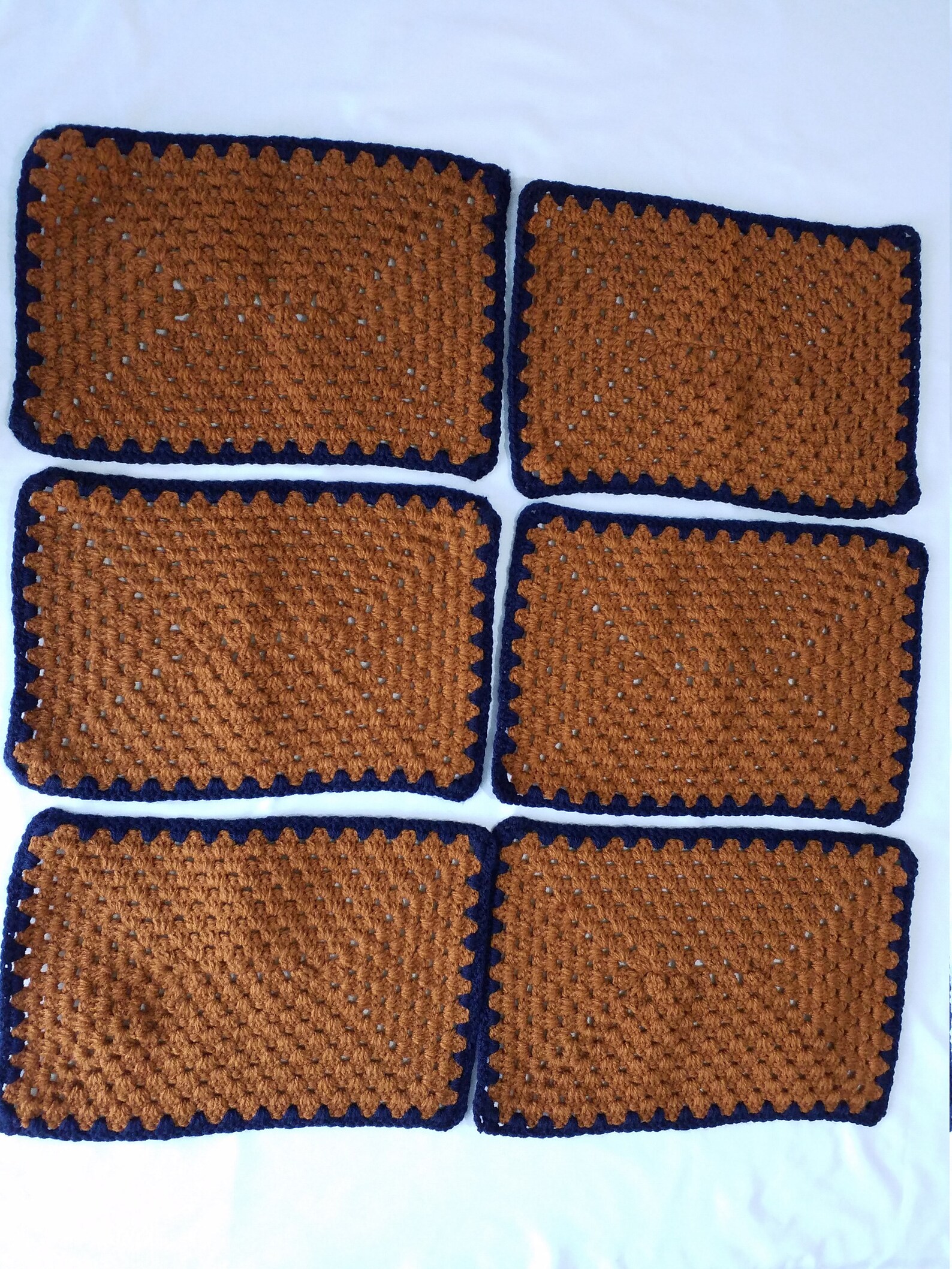 Set of 4/6 Knitted Table Mats Handmade Table Placements Etsy