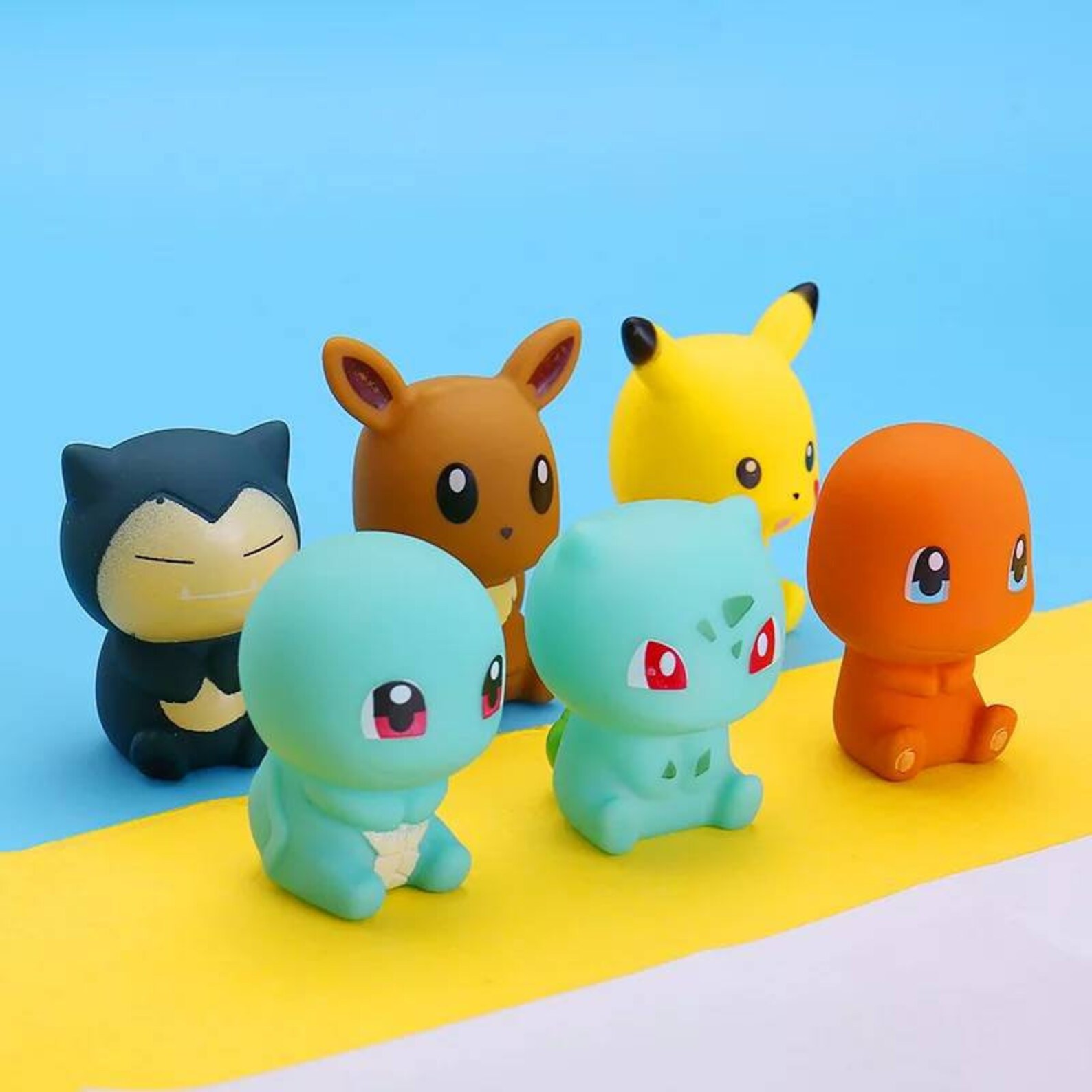 Set of 6 Pokemon Bath Toys Figures Pikachu Squirtle etc Etsy