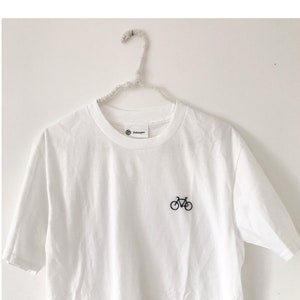 Personalize your white bicycle embroidered t-shirt image 1