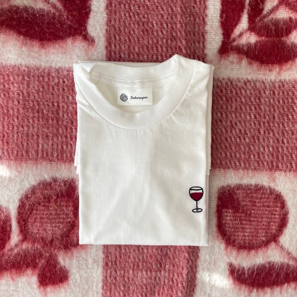 Personnalise ton t-shirt blanc verre de vin