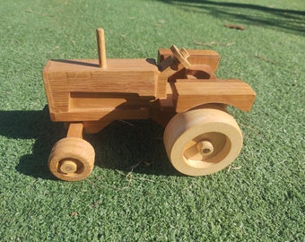 Handmade Wood Toy 2 Wheel Drive Tractor