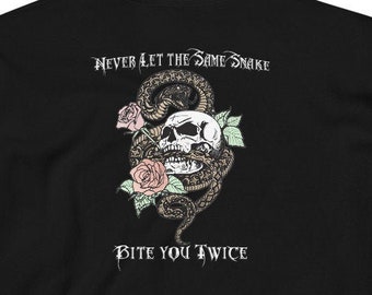 Black "Never Let the Same Snake Bite You Twice" Unisex Hoodie