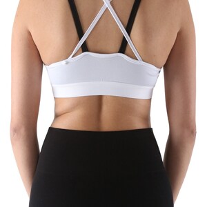 Black Sports Bra w/ White Mesh Covering image 3