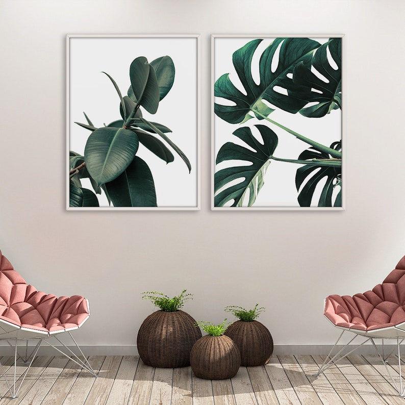 Tropical Plants Wall Art Set Print