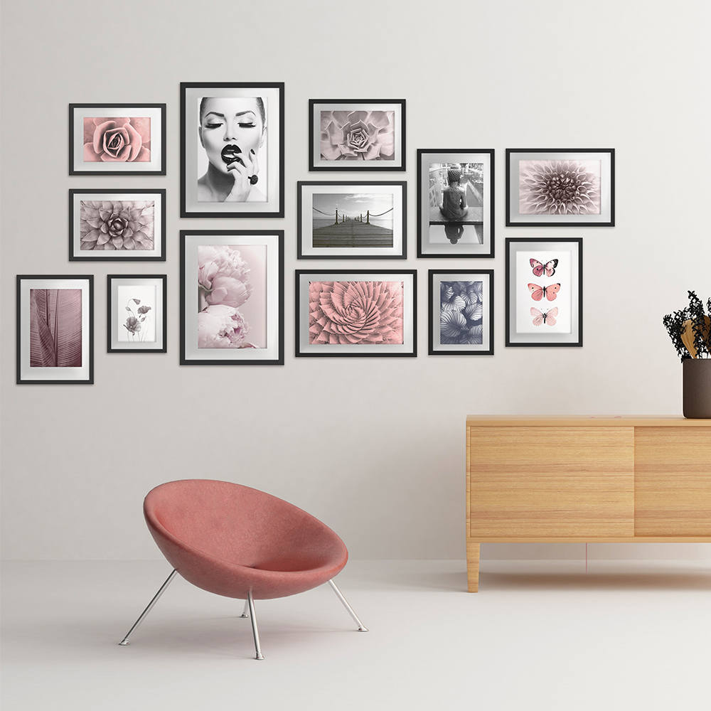 Blush and Gray Gallery Wall Art Set of 13 Art Prints Art Etsy