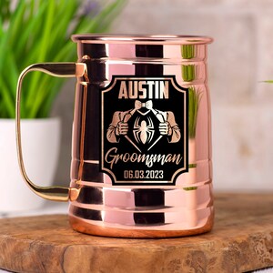Groomsmen Gift Superhero Mug Bachelor Party Mugs Custom Engraved Gift For Groomsman Best Man Gift Stainless Steel Cup Beer Stein Beer Mug