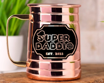 Funny Dad Mug SUPER DADDIO Mug Dad Est 2023 Mug Gamer Dad Fun Gift Personalized Fathers Day Gift Beer Stein Gift for Dad