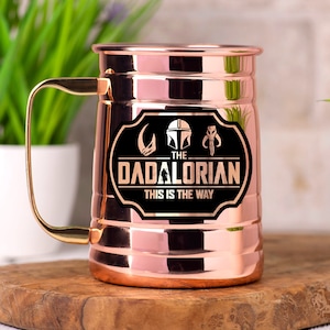 Mandalorian Dadalorian Mug/ Star Wars Dad Father's Day Silver Coffee M –  Jin Jin Junction