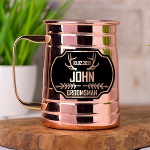 Gift For Groomsman Personalized Groomsmen Gift Mug Custom Engraved Mug Best Man Gift Stainless Steel Beer Stein Father of the Groom Beer Mug