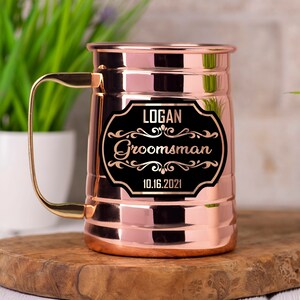Gift For Groomsman Beer Mug Personalized Groomsmen Gift Mug Custom Engraved Mug Best Man Gift Father of the Bride Stainless Steel Beer Stein