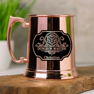 Personalized DM Gift Dungeon Master Mug Dungeon and Dragons Beer Mug Stainless Steel Cup DnD Gamer Christmas Gift For Him Husband Beer Stein