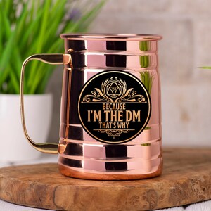 Because I'm The DM That's Why Mug DnD Gift For Dungeon Master Dungeon and Dragons Beer Mug DM Gift Stainless Steel Beer Stein Gift For Him