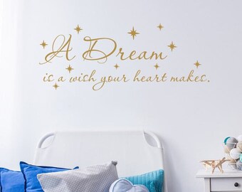 Castle & Fairy Princess A Dream is a Wish your Heart Makes wall decal sticker 