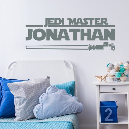 Star Wars Personalized Name Jedi in Training Vinyl Wall Decal Etsy