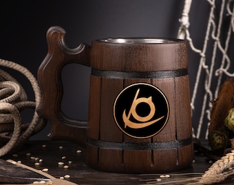 Jarra de madera personalizada de Final Fantasy Reaper, ideal como regalo de Navidad para tu mejor amigo gamer.