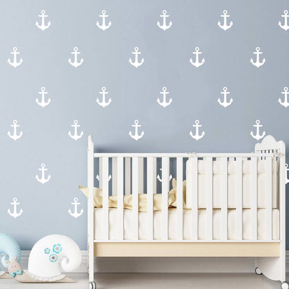 anchor wall decals nursery / nursery wall decal. nautical | etsy