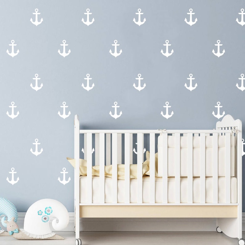 anchor wall decals nursery / nursery wall decal. nautical | etsy