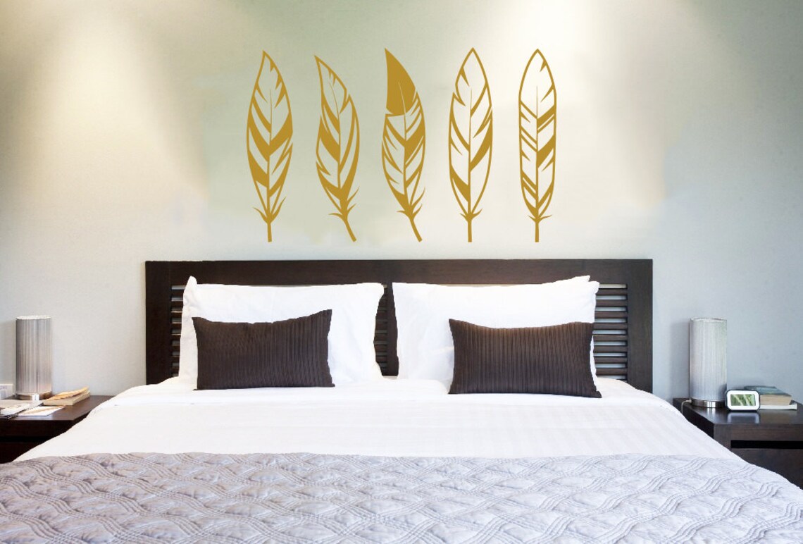 Feathers Wall Decal Vinyl Sticker Tribal Boho Bohemian Decor Etsy