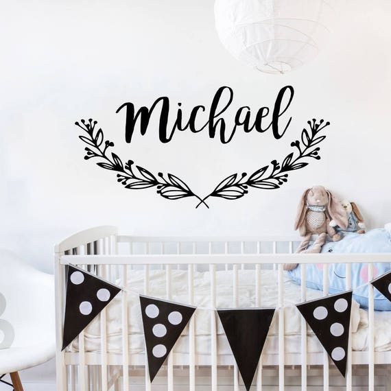 personalized name wall decal / wall sticker nursery vinyl art | etsy