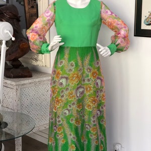 Vintage seventies maxi hostess dress