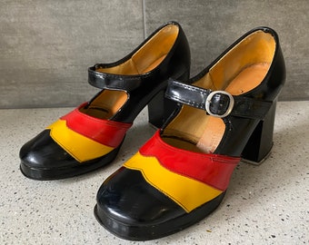 Vintage 70,s Patent Leather Platforms