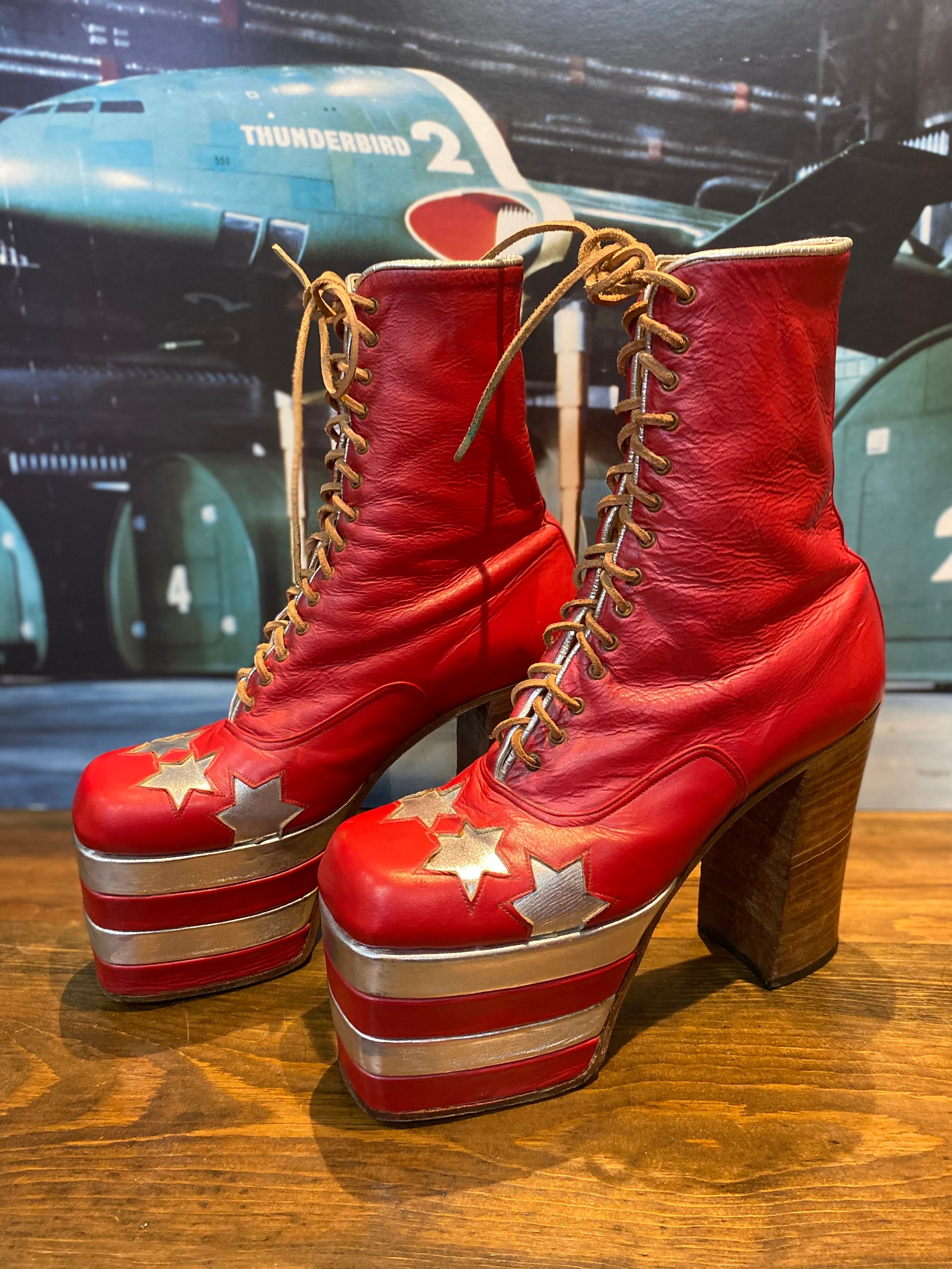 Vintage platform boots 70 s platform boots Rock Star boots Bowie Platform Boots. Price reduced for Paul