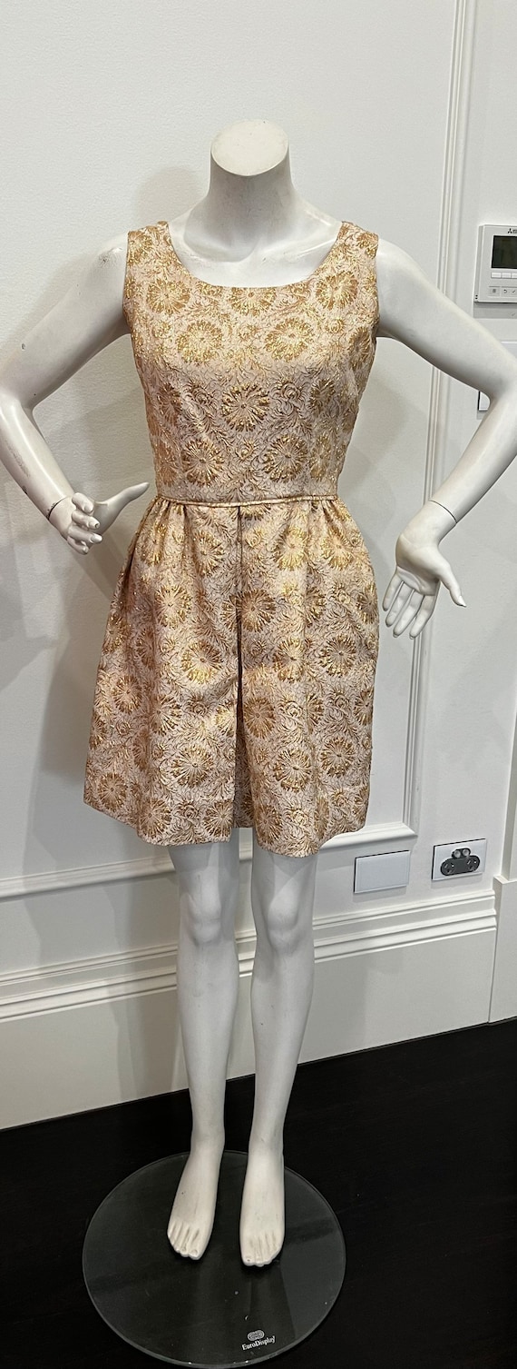 Vintage 1960s Lurex Mini Dress, Fully Lined