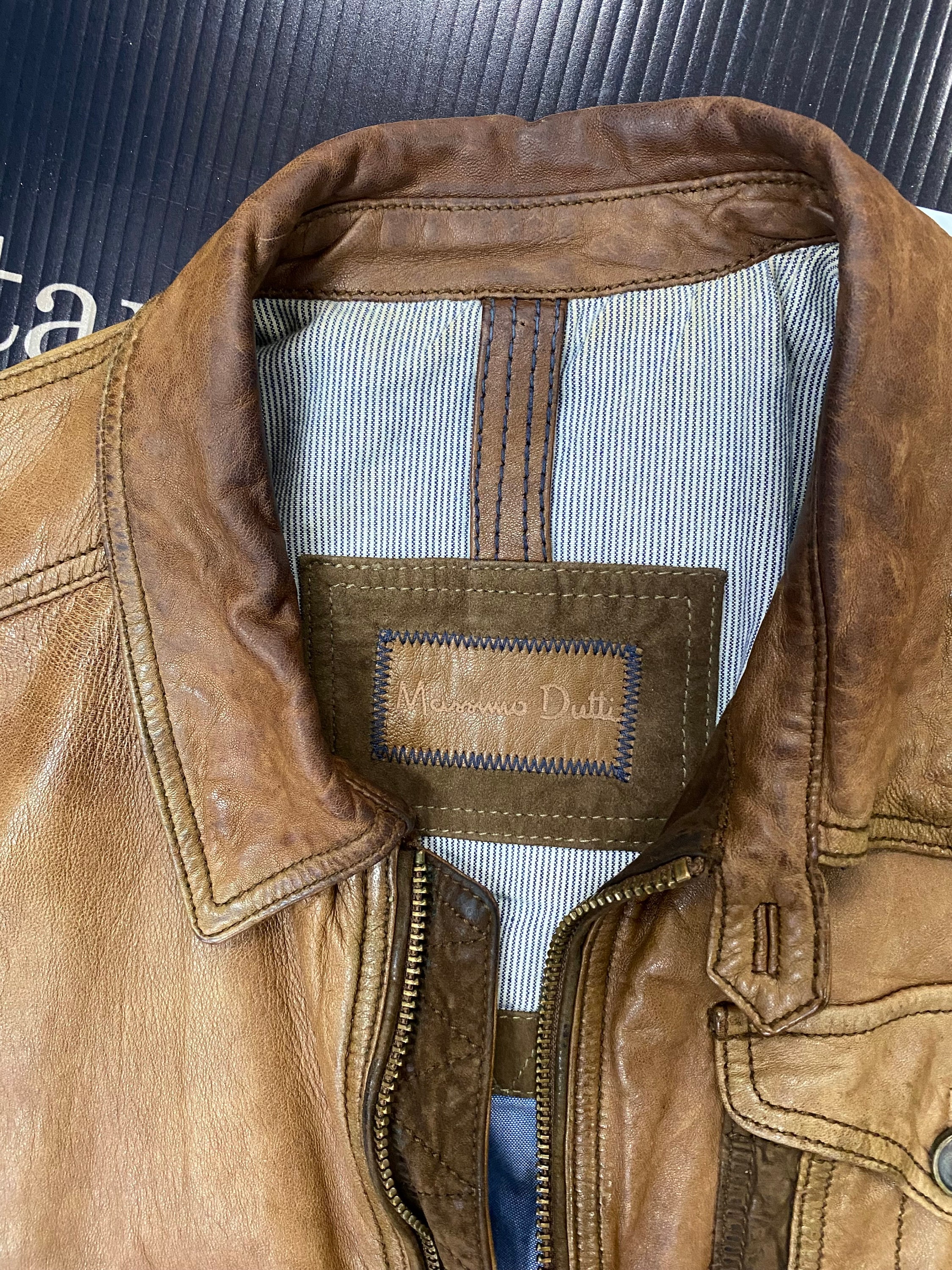 Massimo Dutti Vintage Leather Jacket - Etsy Massimo Dutti Vintage Leather Jacket - Etsy