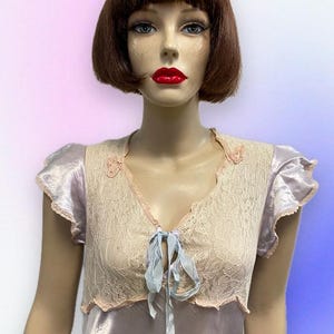 30,s Vintage Violet Satin Silk Slip Dress Hollywood Vintage Slip Dress