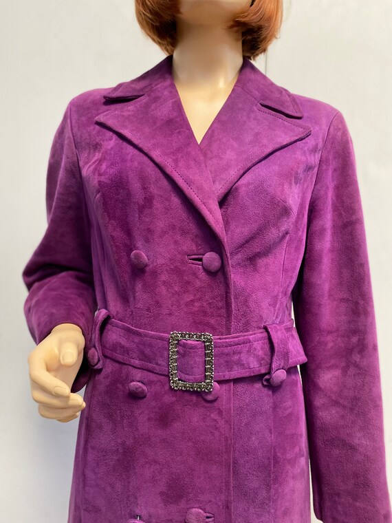 SOLD 60,s Vintage Mod Purple Suede Coat. Do not b… - image 3