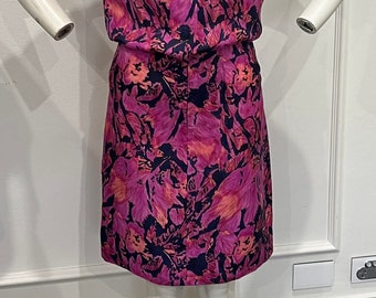 1960s Handmade Silk Dress, Floral Print