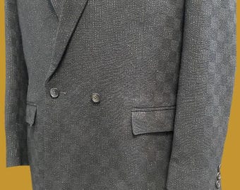 50,s Vintage Mens Double Breasted Suit !.. 50,s Vintage Black Sparkle Double Breasted Rock N Roll Suit