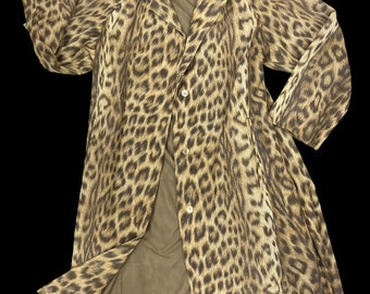 60,s Vintage Leopard Waterproof Rain Coat