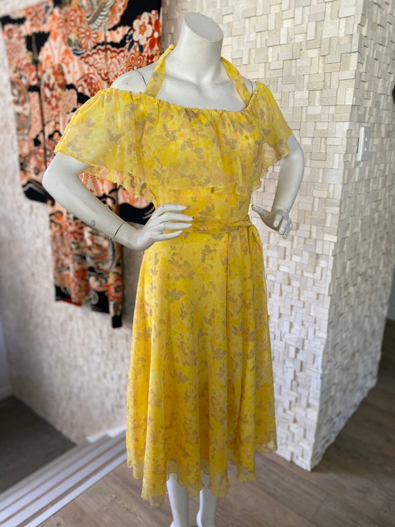 Vintage seventies floral chiffon dress.