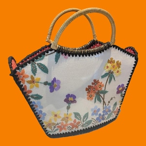 Vintage Floral Card Basket Antique Card Basket