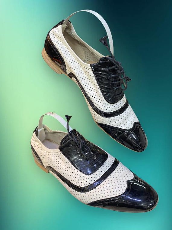 Bally Oxford Brogues, Black & White Patent Leather, EU 40  display picture 1