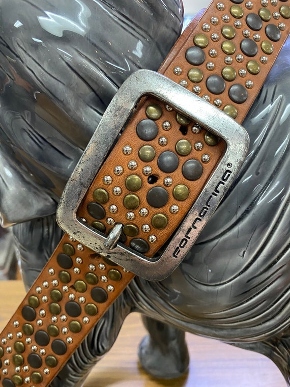 Fornarina Leather Studded Belt