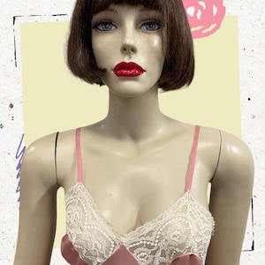 60,s Vintage Lace Slip Dress 60,s Lingerie Vintage Pink Slip Dress