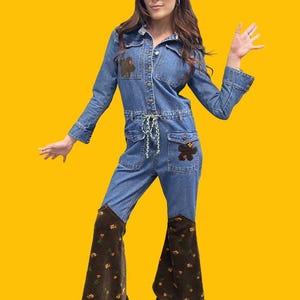 Vintage Denim Jumpsuit Vintage Denim Overalls Jumpsuit Flared Jumpsuit