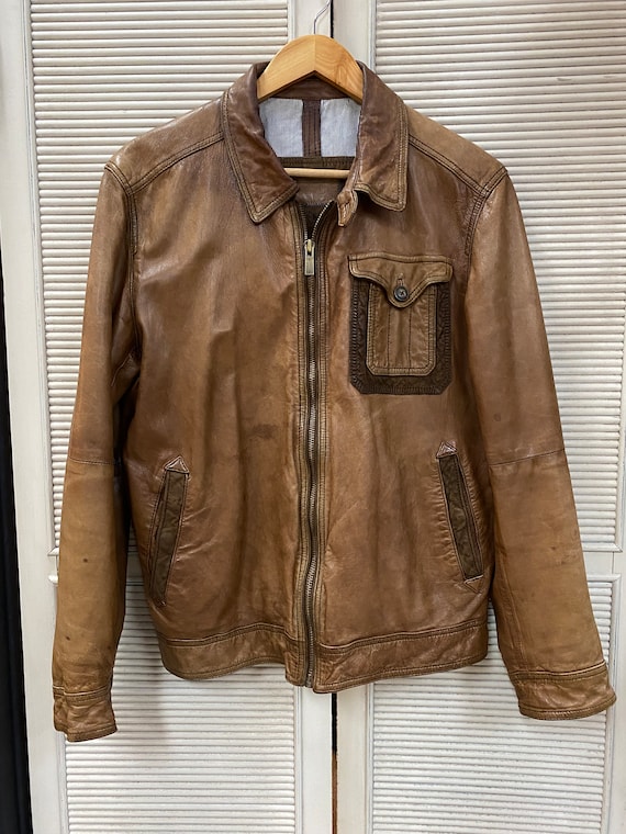 ♠tmtc5768【マッシモデュッティ】ヴィンテージ　革ジャン　ビッグ Massimo Dutti Vintage Leather Jacket - Etsy