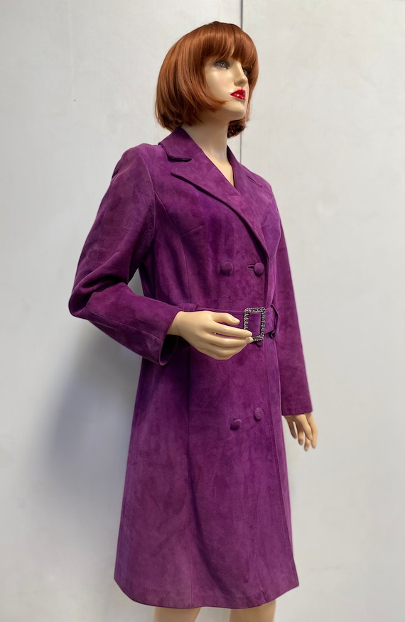 SOLD 60,s Vintage Mod Purple Suede Coat. Do not b… - image 2