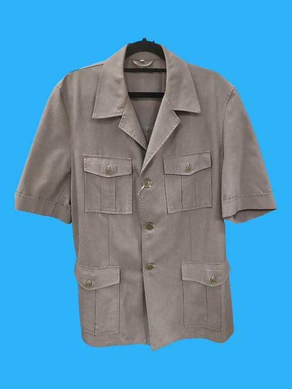 2388Rセットアップ Safari & Travel Clothing 80s Men's 1920s Cotton Linen Two Piece Safari Suit, 90s Safari