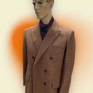 Double Breasted Mens Pure Wool Suit Vintage Tailored Suit
