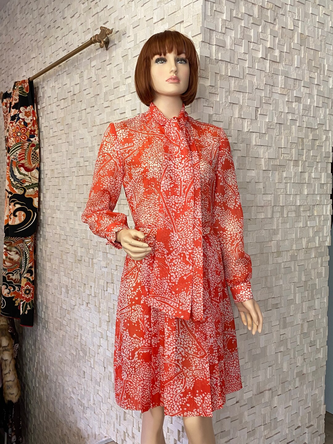 Vintage 1970,s Chiffon Dress - Etsy