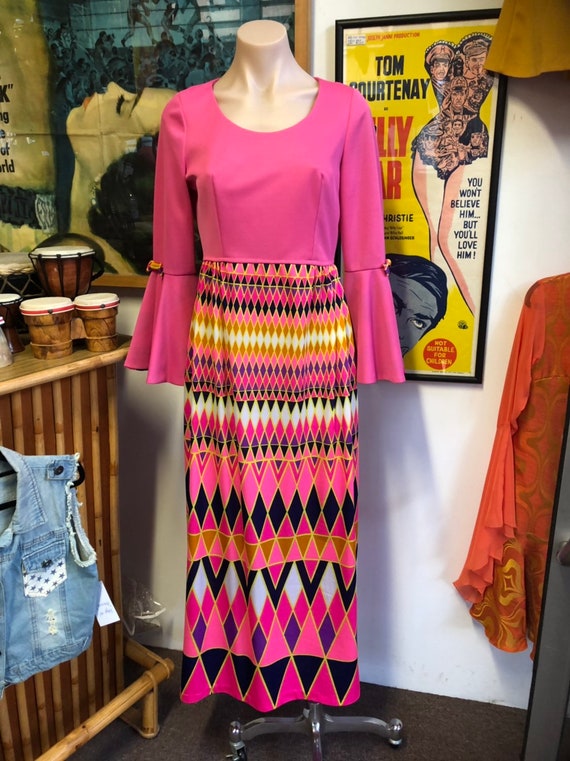 Retro vintage 1960s mod maxi dress