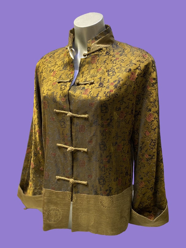 Vintage Silk Jacket Mandarin Collar - Etsy - Page 3