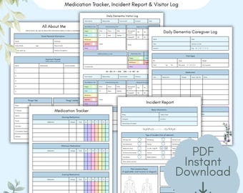 Complete Dementia Care Bundle | 5 Printable Tools | Alzheimer's Caregiver Pack PDF Downloads