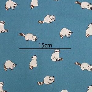 Raccoon Made in Korea Plain Cotton Fabric, Cat Fabric for bag, table cloth, clothings by Half Yard image 5