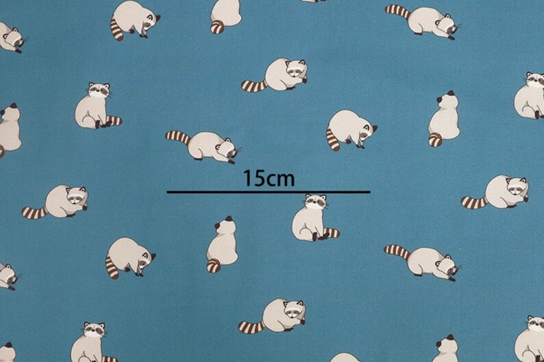 Raccoon Made in Korea Plain Cotton Fabric, Cat Fabric for bag, table cloth, clothings by Half Yard zdjęcie 5